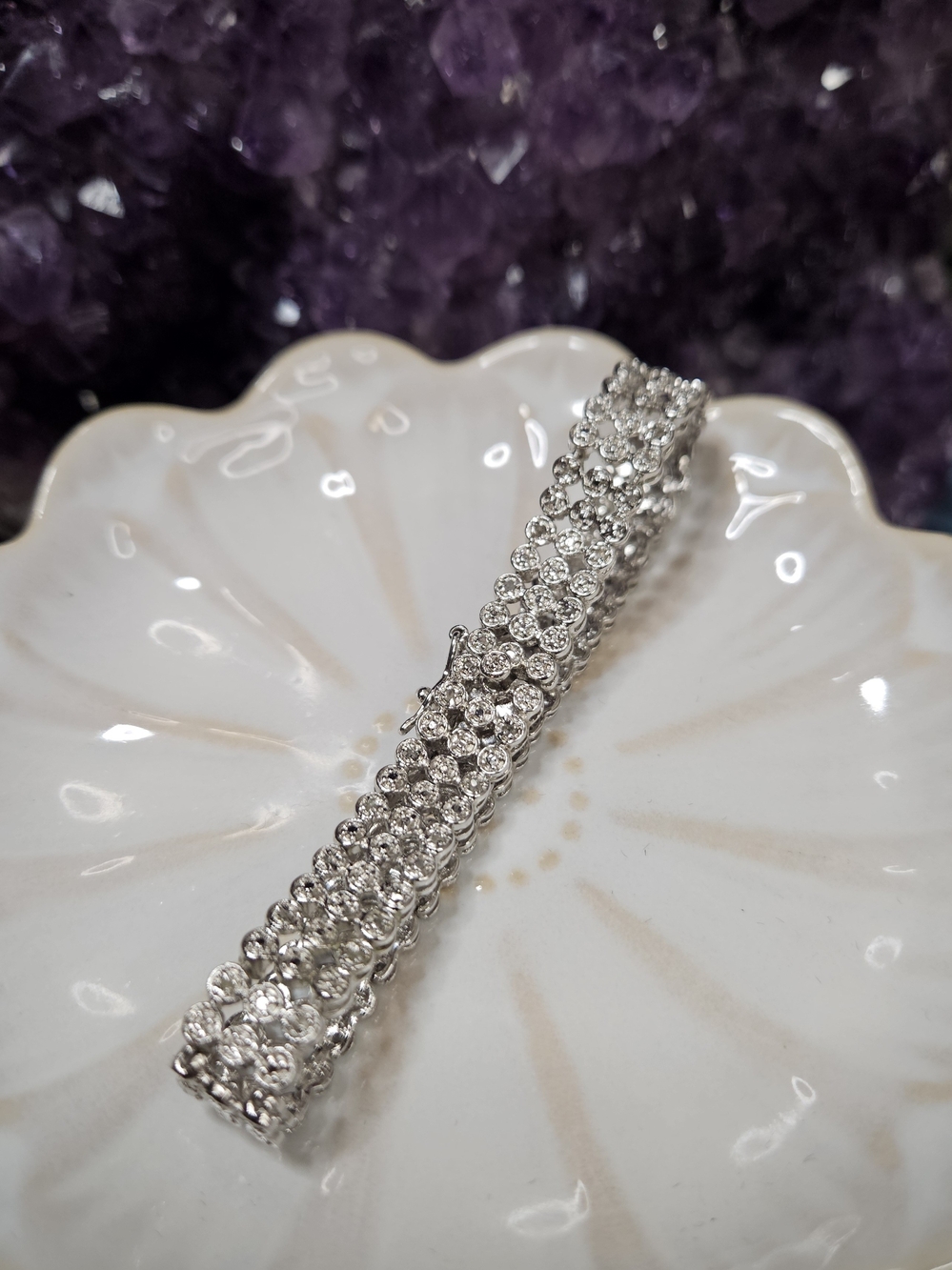 Silver Plated Rosecut Diamond Bracelet